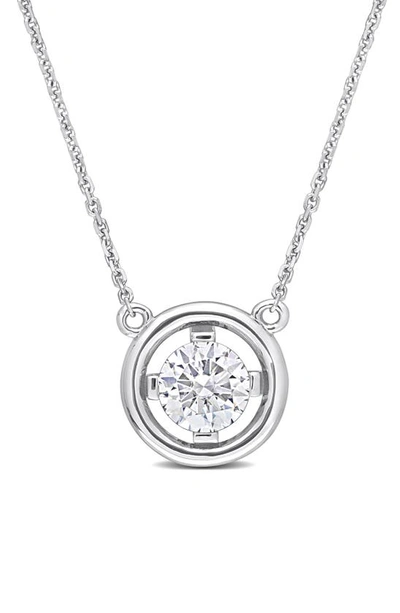 Shop Delmar Lab Created Moissanite Pendant Necklace In White