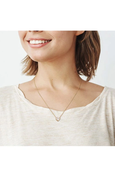 Shop Delmar Lab Created Moissanite Heart Pendant Necklace In Gold