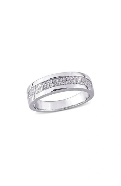 Shop Delmar Diamond Band Ring In Silver