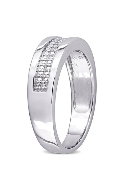 Delmar Diamond Band Ring In Silver