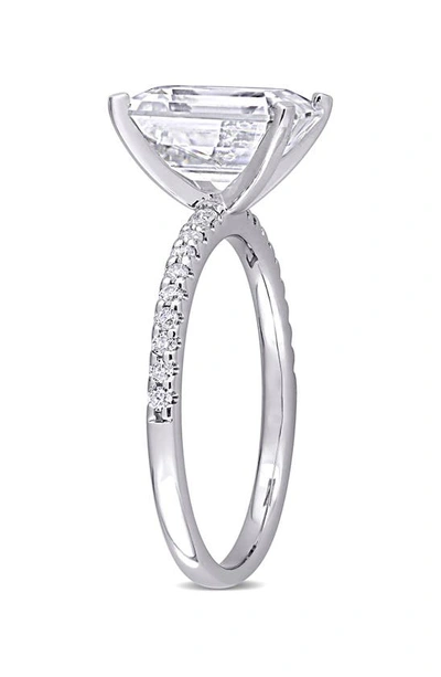 Delmar 10k White Gold Created Moisannite Engagement Ring In White