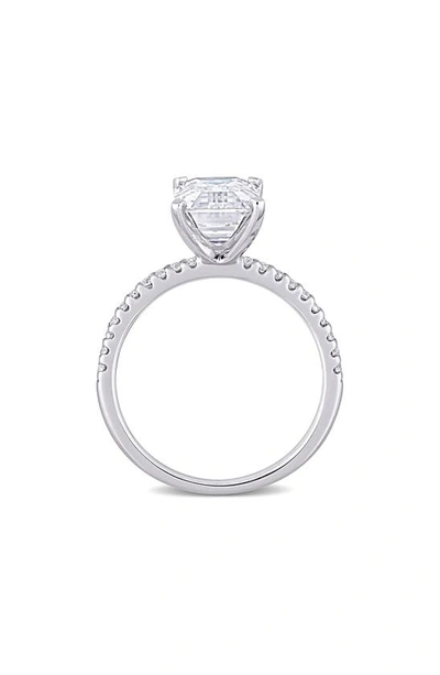 Delmar 10k White Gold Created Moisannite Engagement Ring In White