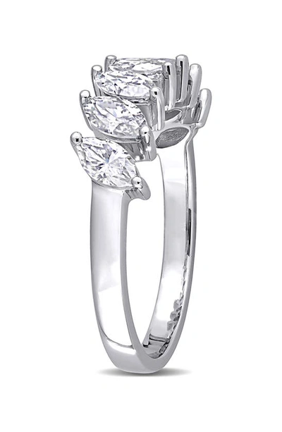 Delmar Marquise Cut Lab Created Moissanite Ring In White