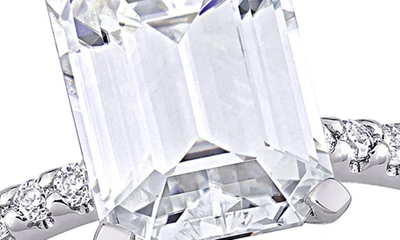 Delmar 10k White Gold Created Moisannite Engagement Ring In White