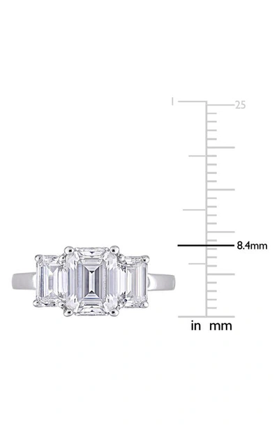 Delmar Emerald Cut Lab Created Moissanite Ring In Silver