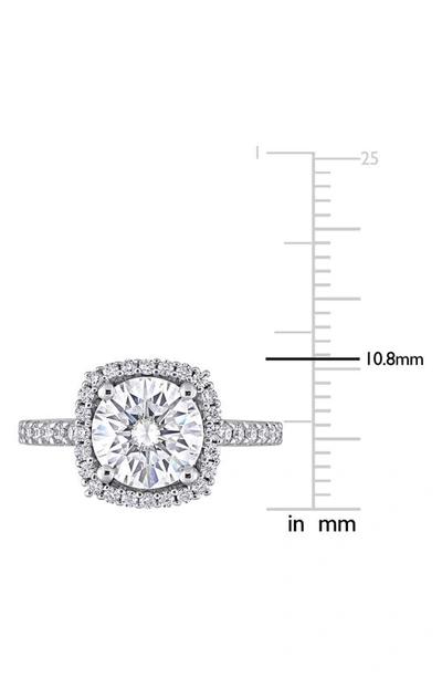 Delmar 10k White Gold Moissanite Halo Engagement Ring In White Gold