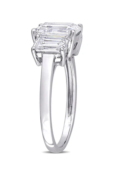 Delmar Emerald Cut Lab Created Moissanite Ring In Silver