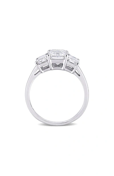Delmar Emerald Cut Lab Created Moissanite Ring In Silver