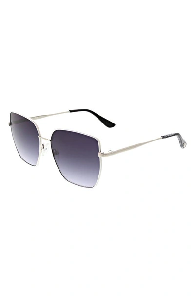 Shop Oscar De La Renta Oversize Sunglasses In Silver