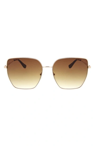 Shop Oscar De La Renta Oversize Sunglasses In Gold