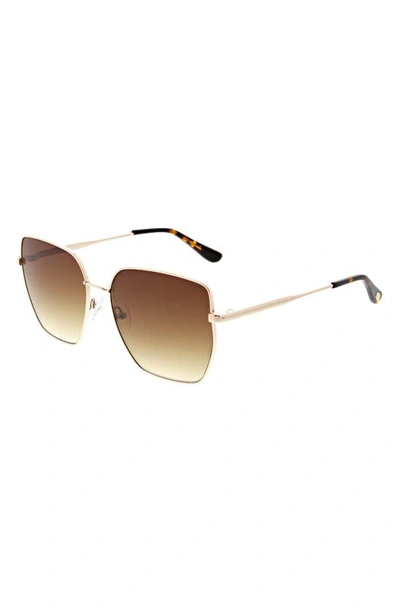 Shop Oscar De La Renta Oversize Sunglasses In Gold
