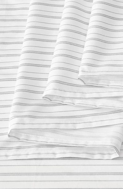Woven & Weft Stripe Microfiber Sheet Set In Dark Grey