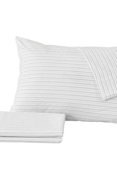 Woven & Weft Stripe Microfiber Sheet Set In Dark Grey
