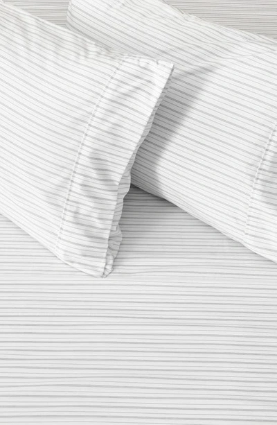 Woven & Weft Stripe Microfiber Sheet Set In Dark Grey