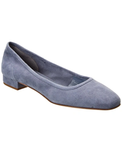 Shop Theory Unlined Suede Flat In Grey
