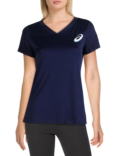 Shop Asics Womens Practice Fitness T-shirt In Blue