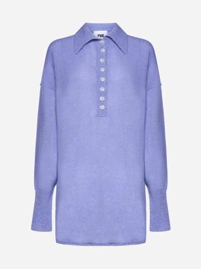 Shop Rus Espuma Wool-blend Dress In Blue