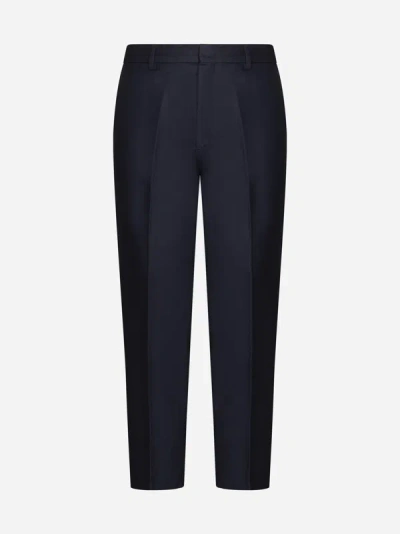 Shop Low Brand Ford Wool Trousers In Dark Navy
