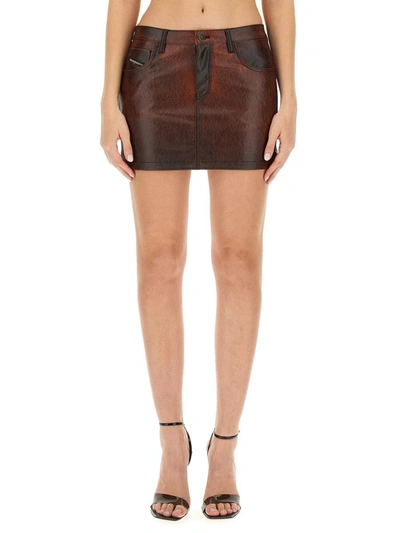 Shop Diesel O-kin Skirt In Brown