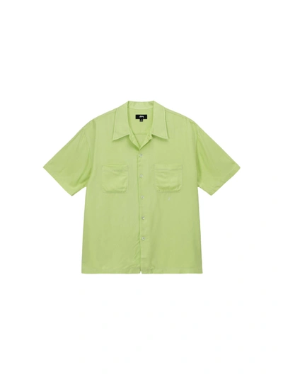 Shop Stussy Contrast Pick Stitched Shirt In Green