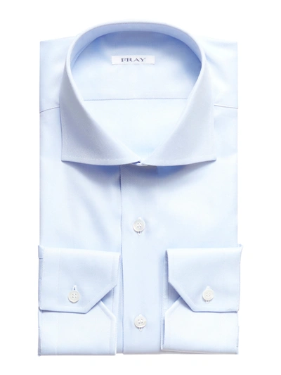 Shop Fray Cotton Shirt In Blue