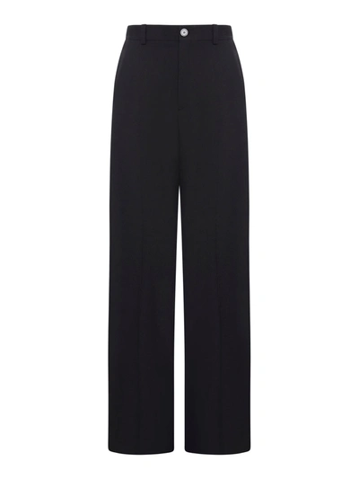 Shop Balenciaga Oversized Pants In Regenerative Twill In Black