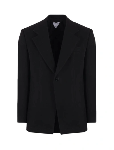 Shop Bottega Veneta Structured Cotton Jacket In Black