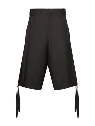 Shop Dior Wide Leg Bermuda Shorts In Black