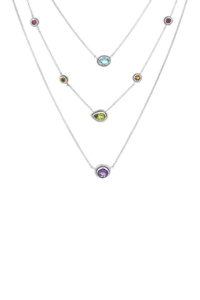 Shop Samuel B. Sterling Silver Multistone Layered Necklace