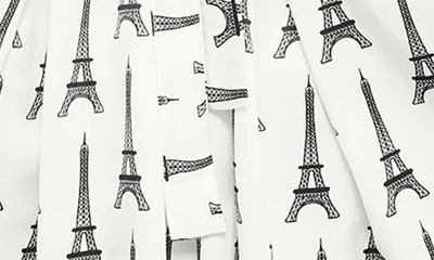Joe-ella Kids' Eiffel Tower Long Sleeve Dress In White