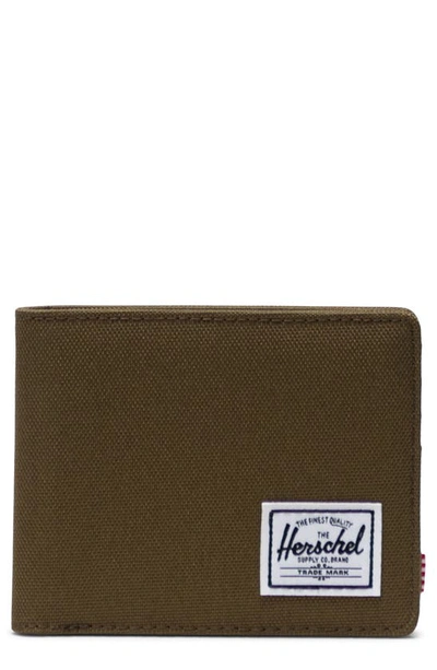 Shop Herschel Supply Co Roy Rfid Bifold Wallet In Military Olive