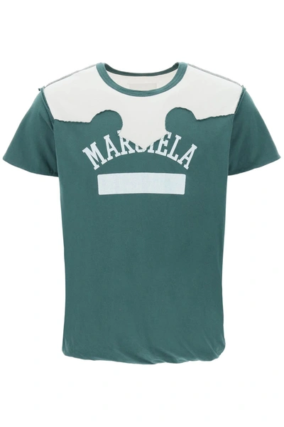 Shop Maison Margiela Décortiqué T Shirt In Green, White