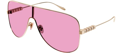 Shop Gucci Gg1436s W 004 Shield Sunglasses In Pink
