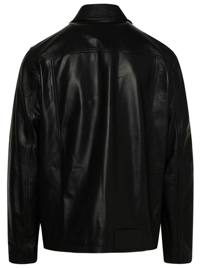 Shop Off-white Black Leather Shirt
