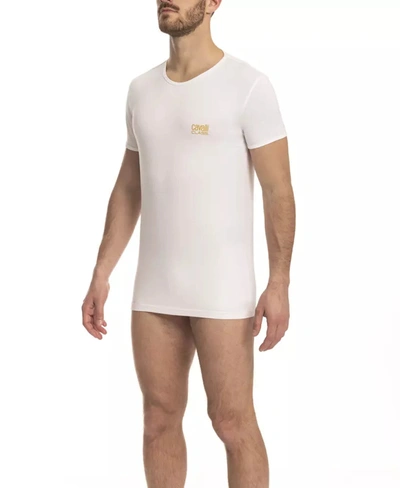 Shop Cavalli Class White Cotton Men's T-shirt