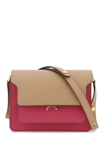 Shop Marni Tricolor Leather Medium Trunk Bag In Mixed Colours