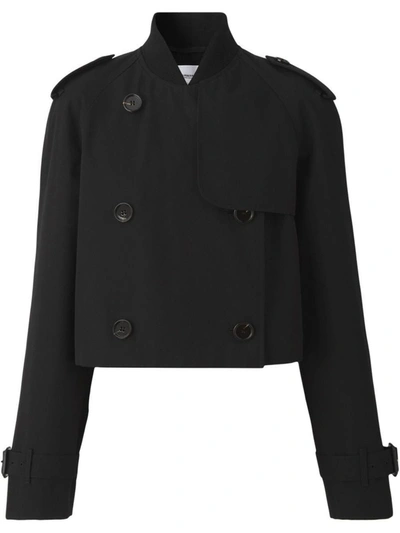 Shop Burberry Cropped Trench Coat In Black
