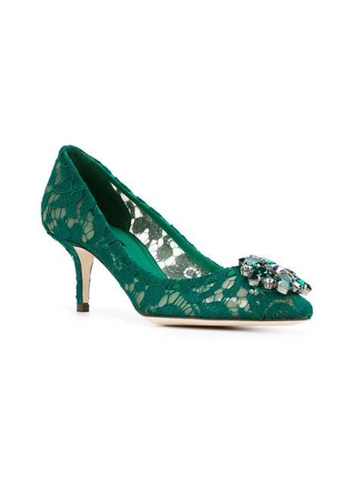 Shop Dolce & Gabbana 'belluci' Pumps In Green