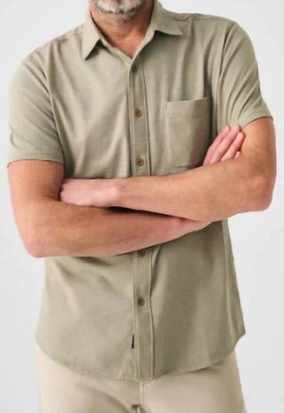Shop Faherty Men's Short-sleeve Sunwashed Knit Shirt In Sage In Multi