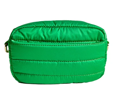 Shop Ahdorned Ella Quilted Puffy Zip Top Bag In Green