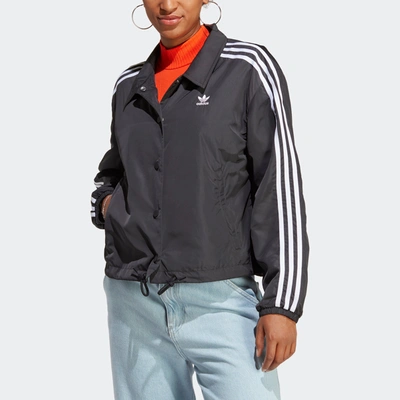 Shop Adidas Originals Women's Adidas Adicolor Classics 3-stripes Coach Jacket In Grey