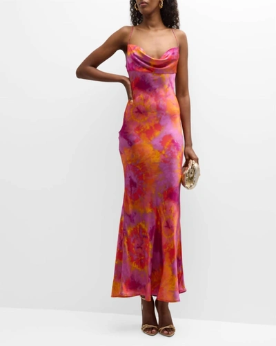 Shop Ronny Kobo Capri Dress In Tie Dye Pink In Multi