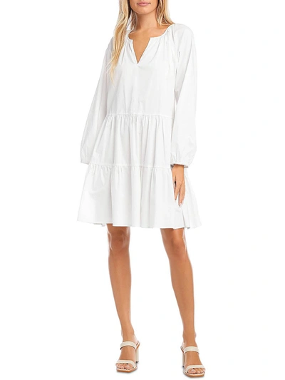 Shop Karen Kane Womens Tiered Mini Fit & Flare Dress In White