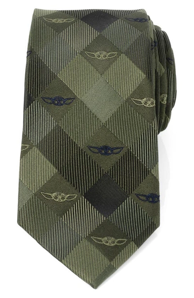 Shop Cufflinks, Inc . Star Wars Grogu Plaid Silk Blend Tie In Green