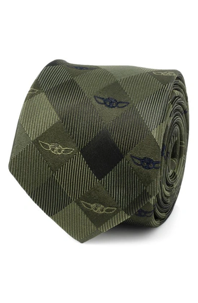 Shop Cufflinks, Inc Star Wars Grogu Plaid Silk Blend Tie In Green