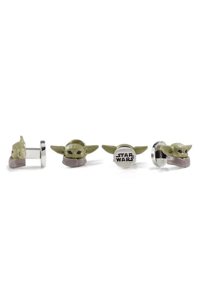 Cufflinks, Inc Men's Star Wars 3d Grogu Metal Stud Set In Green