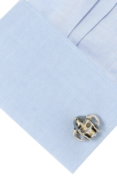 Cufflinks, Inc Viking Helmet 3d Cuff Links In Silver