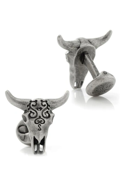 Shop Cufflinks, Inc Cow Skull Cuff Links In Silver