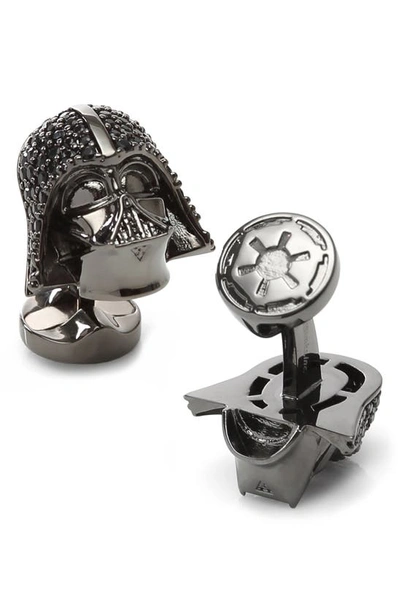 Cufflinks, Inc Star Wars Darth Vader Crystal Cuff Link & Stud Set In Black