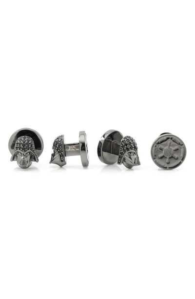 Cufflinks, Inc Star Wars Darth Vader Crystal Cuff Link & Stud Set In Black